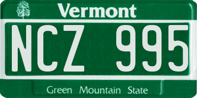 VT license plate NCZ995