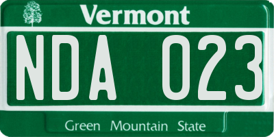 VT license plate NDA023