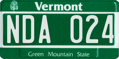 VT license plate NDA024