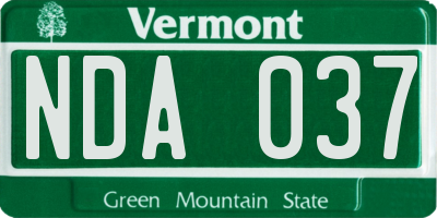 VT license plate NDA037