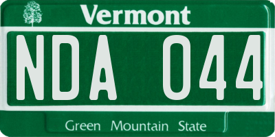 VT license plate NDA044