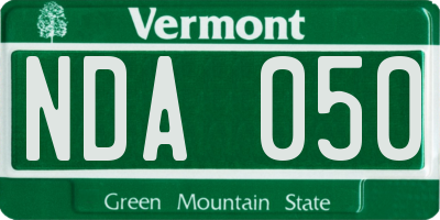 VT license plate NDA050