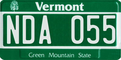 VT license plate NDA055