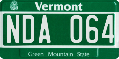 VT license plate NDA064