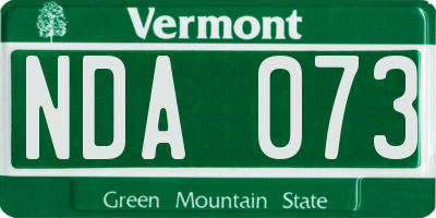 VT license plate NDA073