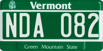 VT license plate NDA082