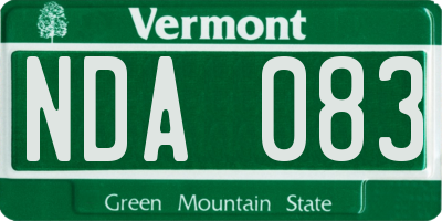 VT license plate NDA083