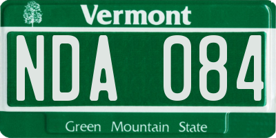 VT license plate NDA084