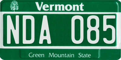 VT license plate NDA085