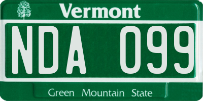 VT license plate NDA099