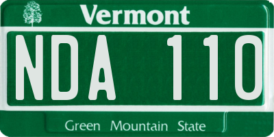 VT license plate NDA110