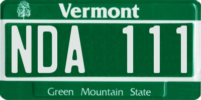 VT license plate NDA111