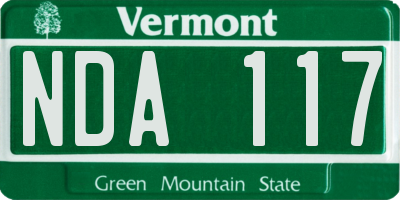 VT license plate NDA117