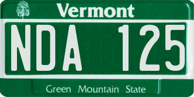 VT license plate NDA125