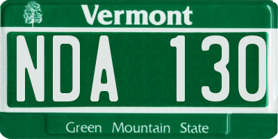 VT license plate NDA130