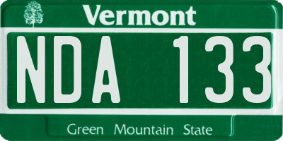VT license plate NDA133