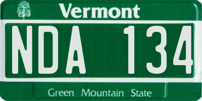 VT license plate NDA134