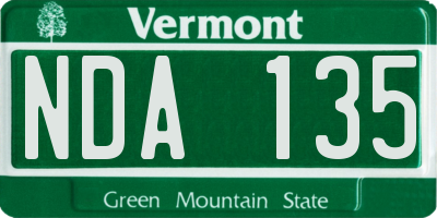 VT license plate NDA135