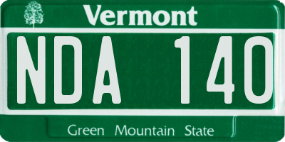 VT license plate NDA140