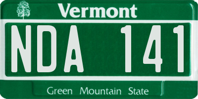 VT license plate NDA141