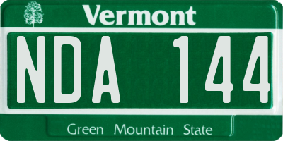VT license plate NDA144