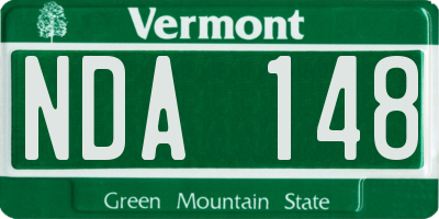 VT license plate NDA148