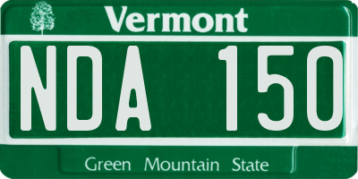 VT license plate NDA150