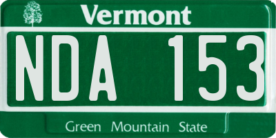 VT license plate NDA153