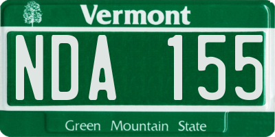 VT license plate NDA155