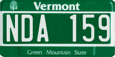 VT license plate NDA159