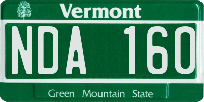 VT license plate NDA160