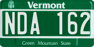 VT license plate NDA162