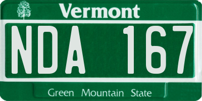 VT license plate NDA167