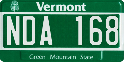 VT license plate NDA168