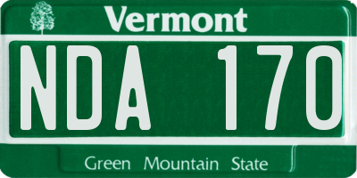 VT license plate NDA170