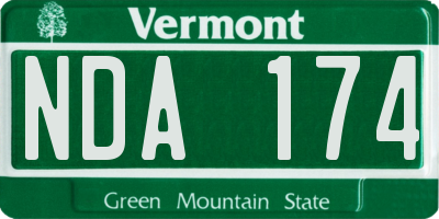 VT license plate NDA174