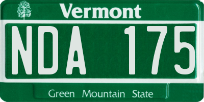VT license plate NDA175