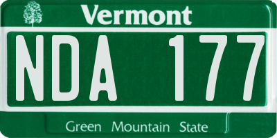 VT license plate NDA177