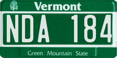 VT license plate NDA184