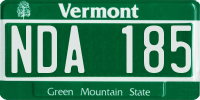 VT license plate NDA185