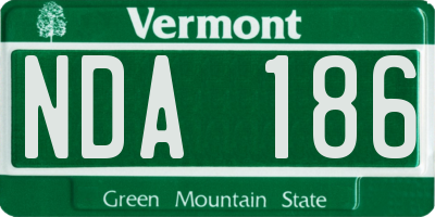 VT license plate NDA186
