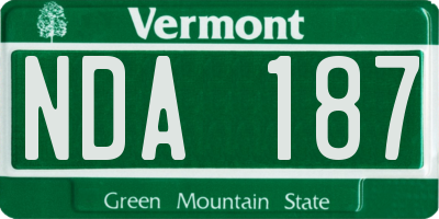 VT license plate NDA187