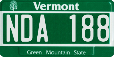 VT license plate NDA188