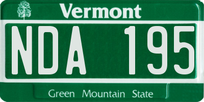 VT license plate NDA195