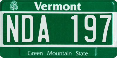 VT license plate NDA197