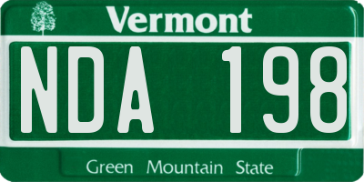 VT license plate NDA198