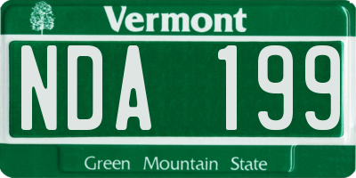 VT license plate NDA199