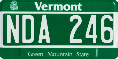 VT license plate NDA246