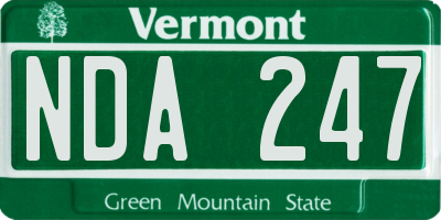VT license plate NDA247