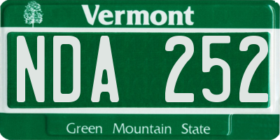 VT license plate NDA252